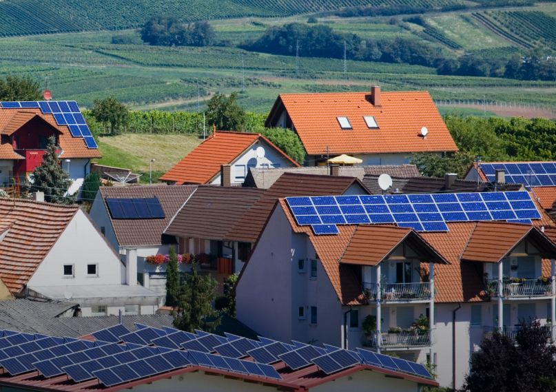 Houses that are using solar panels for energy