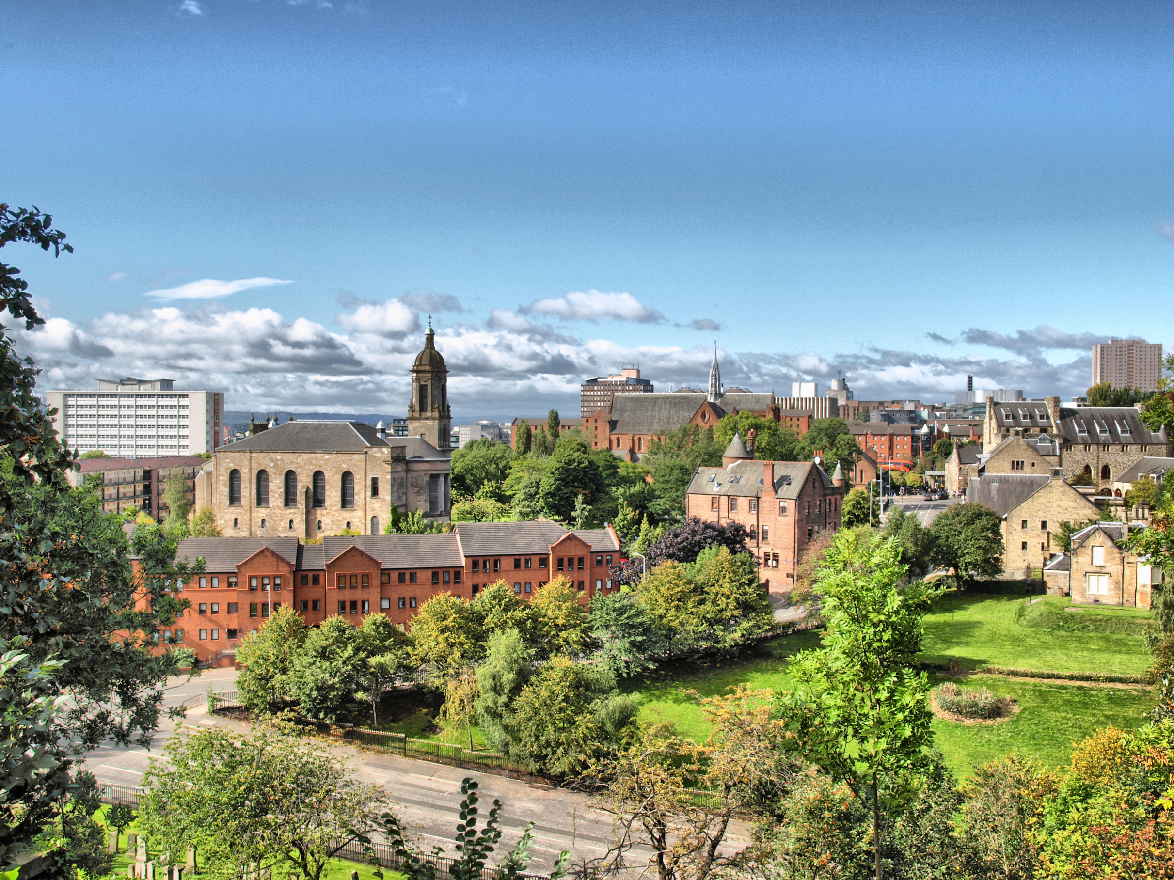 View of the city of Glasgow in Scotland 